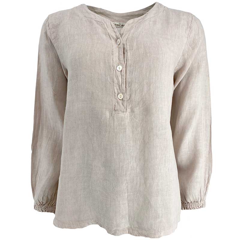 Cabana Living Blune B2589 Linen Blouse Sand - J BY J Fashion