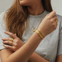 Camille Brinch Medium Tekstur Bangle Gold