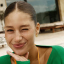 Camille Brinch Small Sparkly Hoops Gold