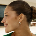 Camille Brinch Small Sparkly Hoops Silver