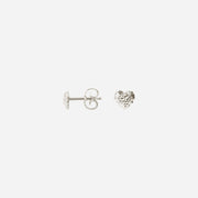 Camille Brinch Sparkly Heart Stud Earrings Silver