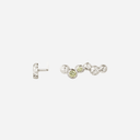 Camille Brinch Wavy Gem Dots Earclimbers Silver - J BY J Fashion