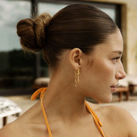 Camille Brinch Wavy Sparkly Heart Earlines Gold