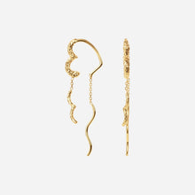 Camille Brinch Wavy Sparkly Heart Earlines Gold