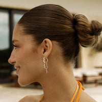 Camille Brinch Wavy Sparkly Heart Earlines Silver