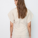 Co Couture AcileCC Pleat SS Blouse Bone