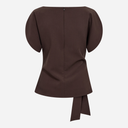 Co Couture Acile Pleat bluse i brun-3