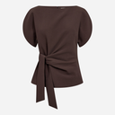 Co Couture AcileCC Pleat SS Blouse Brown