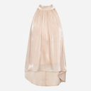 Co Couture BariCC Beaded Halter Top Champagne