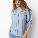 Co Couture CallumCC Lace Puff V-Shirt Pale Blue