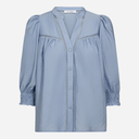 Co Couture CallumCC Lace Puff V-Shirt Pale Blue