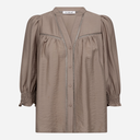 Co Couture CallumCC Lace Puff V-Shirt Taupe