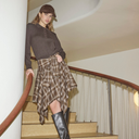 Co Couture DagnyCC Check Tie Skirt Brown