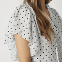 Co Couture DionneCC Dot SS Frill Top Pale Blue