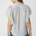 Co Couture DionneCC Dot SS Frill Top Pale Blue