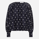 Co Couture DitaCC Dot LS Balloon Blouse Navy