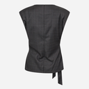 Co Couture EloraCC Check Pleat Top Dark Grey