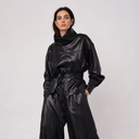 Co Couture GittCC Funnel Neck Blouse Black