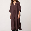 Co Couture HeraCC Tunic V-Dress Dark Brown