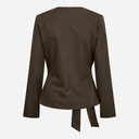 Co Couture LunaCC Pleat Tie Blouse Dusty Army