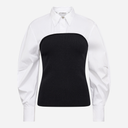 Co Couture MerciaCC Poplin Mix Knit White