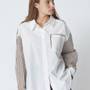 Co Couture MioCC Stripe Shirt Dark Brown