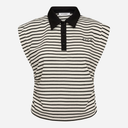 Co Couture NormaCC Stripe Polo Top Black