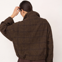 Co Couture Olva Check jakke i brun ternet-4