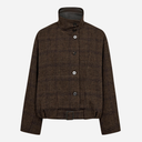 Co Couture OlvaCC Check Balloon Jacket Dark Brown