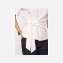 Co Couture Oriane Pleat t-shirt i hvid-3