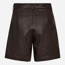 Co Couture PhoebeCC Leather Pleat Shorts Dark Brown