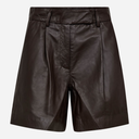Co Couture PhoebeCC Leather Pleat Shorts Dark Brown