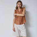 Co Couture ReggieCC Frill Top Suntan