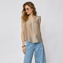 Co Couture ReggieCC Frill Top Taupe