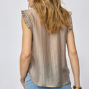 Co Couture ReggieCC Frill Top Taupe