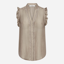 Co Couture ReggieCC Frill Top Taupe