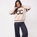 Co Couture RowCC Coco Logo Knit Creme