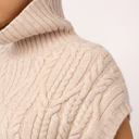 Co Couture RowCC Oversize Cable Knit Vest Creme