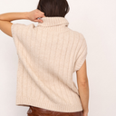 Co Couture RowCC Oversize Cable Knit Vest Creme