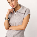 Co Couture RowCC Zip Knit Vest Grey Melange