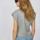 Co Couture SidaCC Polo Top Grey Melange