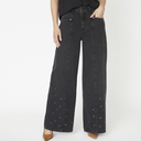 Co Couture SifCC Eyelet Wide Jeans Black