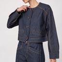 Co Couture SiggaCC Stripe Jacket Denim Blue
