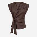 Co Couture SinaCC Pin Pleat Top Dark Brown