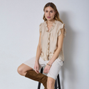 Co Couture TassyCC Frill Top Bisquit