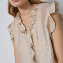 Co Couture TassyCC Frill Top Bisquit