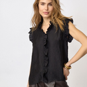 Co Couture TassyCC Frill Top Black