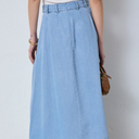 Co Couture TillyCC Anya Pleat Skirt Fade Denim