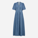 Co Couture TillyCC Emb Pleat Dress Denim Blue