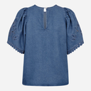 Co Couture TillyCC Emb SS Blouse Denim blue